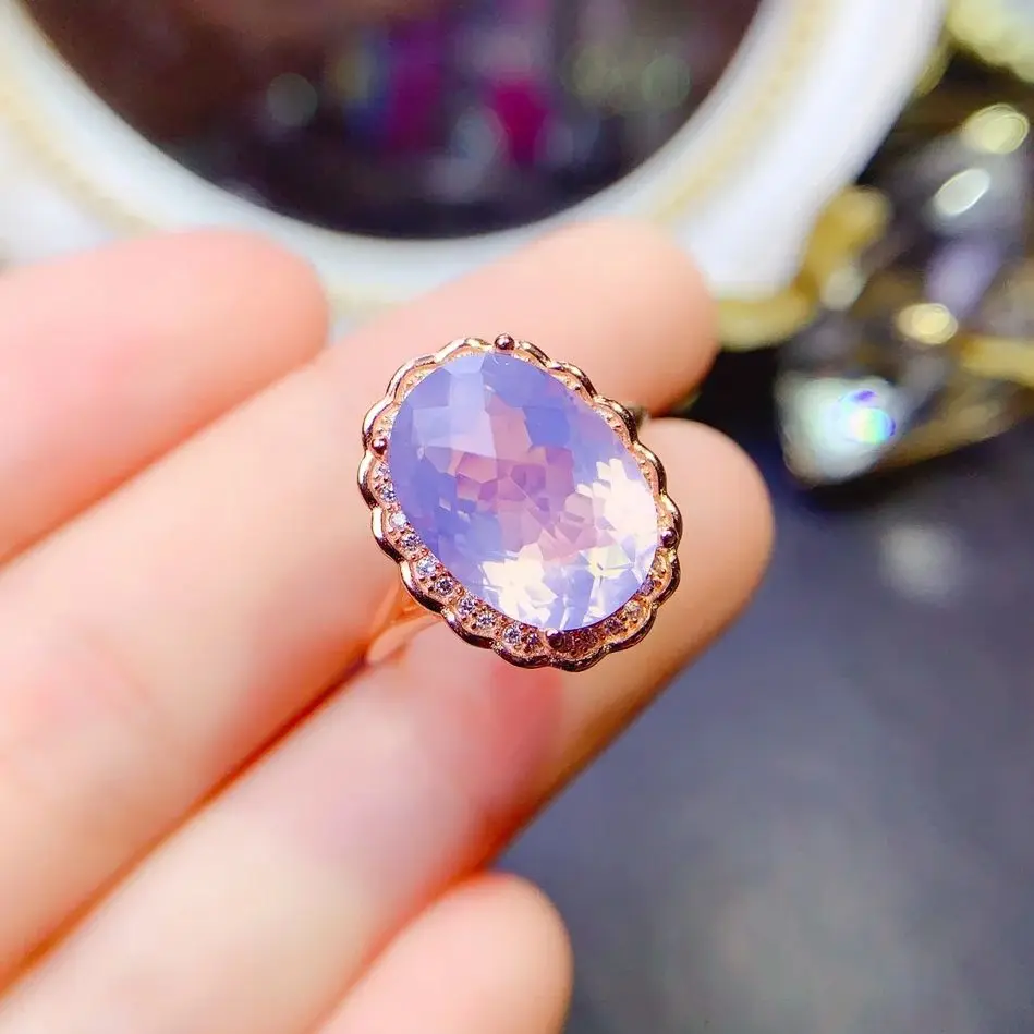 Vintage Style Lavender Amethyst Ring Rose Gold 925 Silver Engagement Oval Antique Women's Bridal Promise Rings For Gift