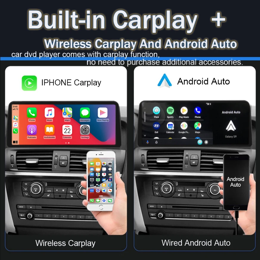 10,25-calowa bezprzewodowa nawigacja GPS Carplay Android 14 do BMW X5 F15 X6 F16 2014-2017 Multimedialny odtwarzacz radiowy WIFI BT 4G Lte