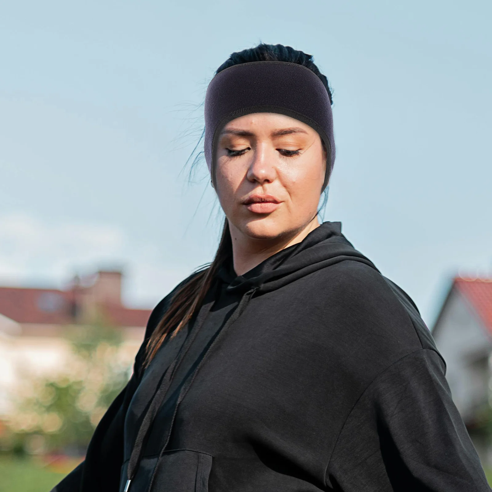 عصابة رأس سميكة وواسعة لتدفئة الأذن من الصوف، غطاء أذن ناعم ومريح للجري والنوم والرياضات الخارجية في الشتاء