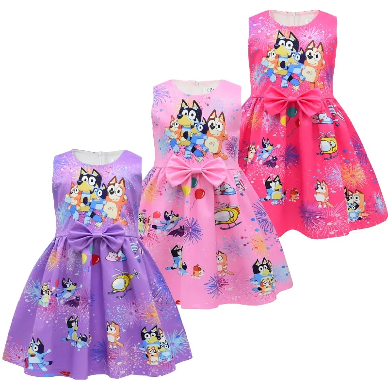 

Новое платье-майка для девочек с принтом «Блэйди» и радужным бантом, юбка принцессы, праздничные принадлежности