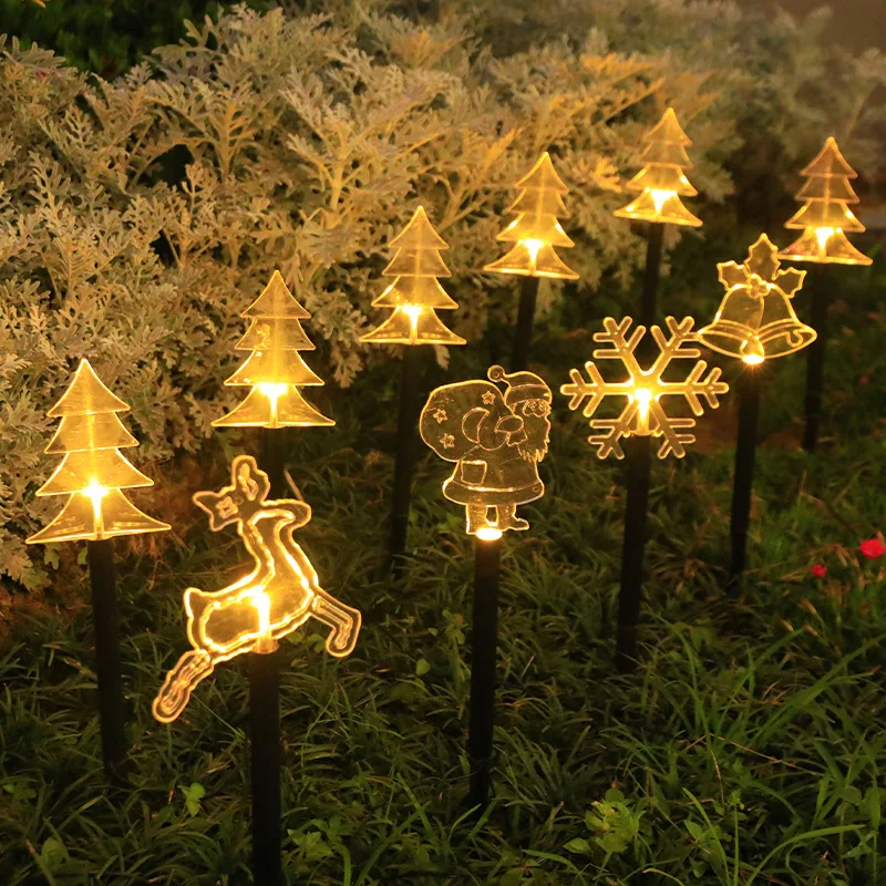 

5 pcs Solar Christmas Pathway Lights Solar Christmas Decor Star LED Lights Outdoor Waterproof Stake Lights Garden Walkway 731