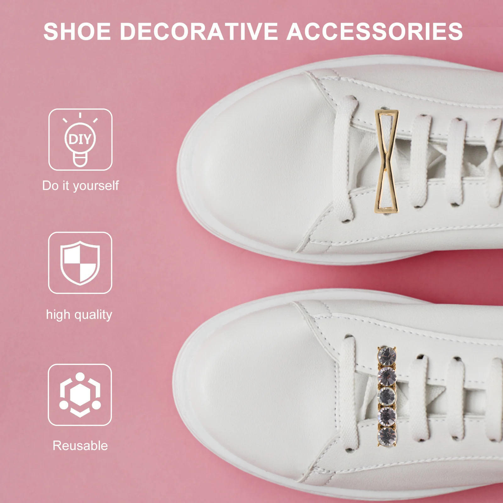 

5pcs Alloy Shoe Buckles Decorative Accessories For Small White Shoes Exquisite Elegant Charm Fashion Gemstone Shoe-Buckle Home