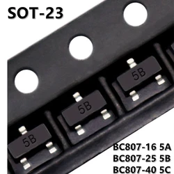 (50pcs) BC807-16 5A BC807-25 5B BC807-40 5C SMD Triode SOT-23 Transistor PNP