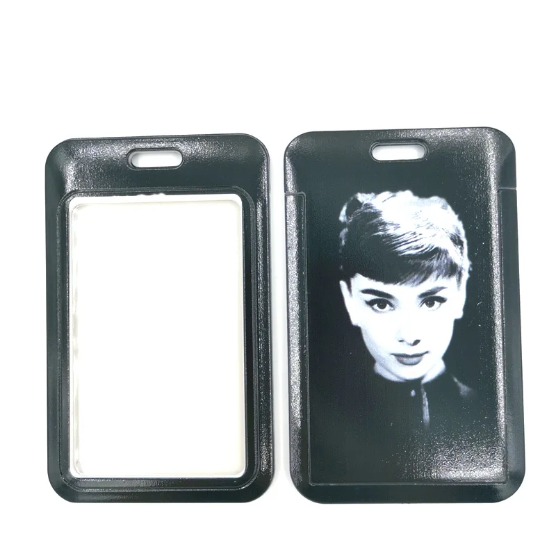 Audrey Hepburn Credit Card ID Holder Bag Student Women Travel Bank Bus Business Card Cover Badge Accessories Gifts Lanyard Strap