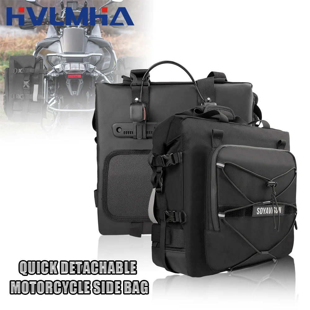 

Motorcycle Accessories Frame Crash Bars Bag SaddleBag 20L Universal Side Rear Seat Bag Pack Travel Motorbike Luggage Storage