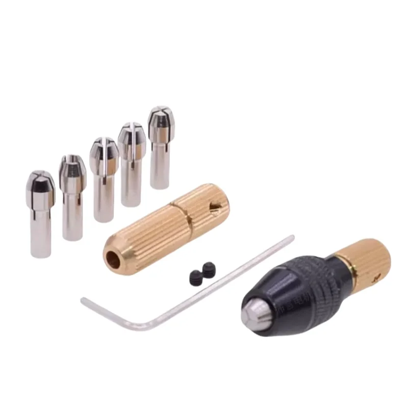 Micro Drill Chuck DIY Multifunction Electric Grinder Grinding Carving Polishing Brass Three-Claw Drill Core Self-Tightening