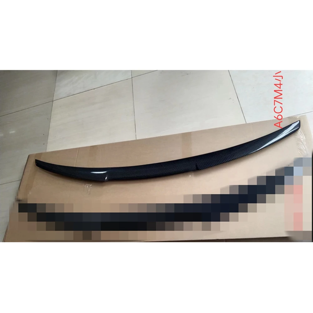 For AUDI A6 C7 Sedan M Style Carbon Fiber FRP unpainted glossy black Forged carbon Rear Spoiler 2012-2016 Trunk Wing