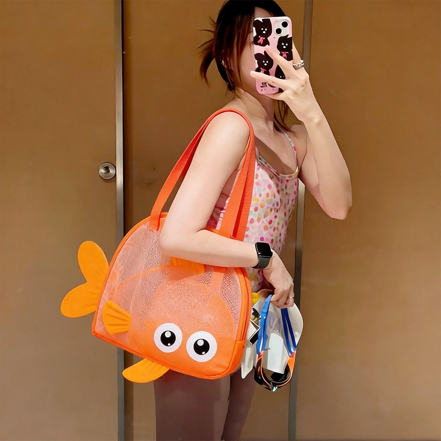 ポータブル大容量フィットネスバッグ防水スポーツ水泳バッグ子供用アウトドアシーフードビーチハンドバッグ漫画デザイン