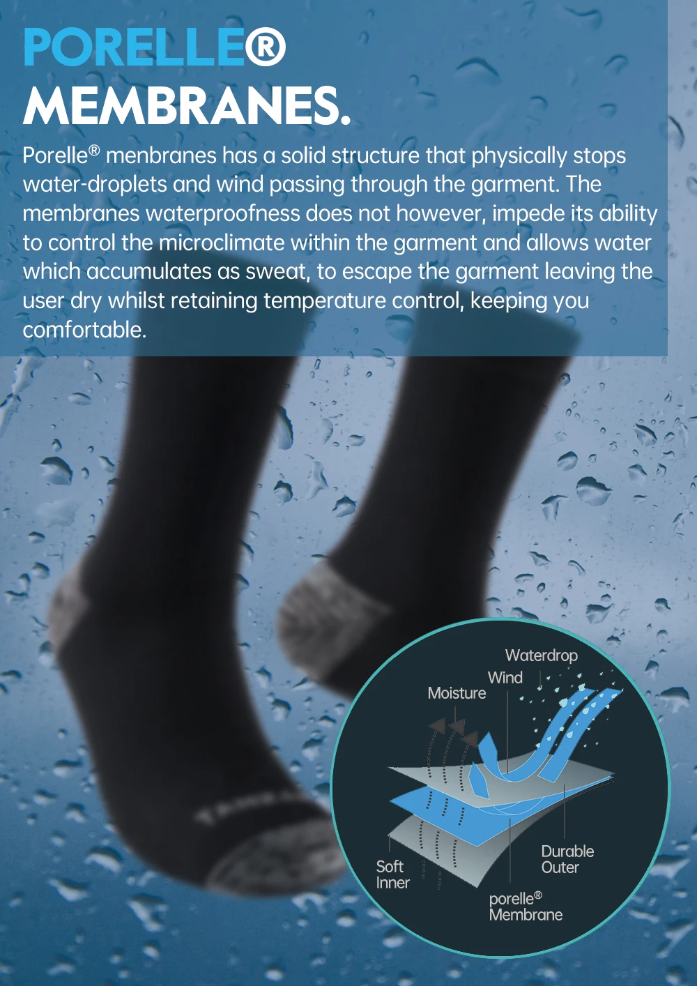 Calcetines impermeables para hombre, calcetín deportivo térmico cálido para nieve, MEMBRANES PORELLE, Snowboard, ciclism