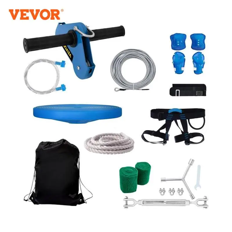 VEVOR Khóa Kéo Dòng Bộ Dụng Cụ Dùng Cho Sân Sau 80FT Đường Zip Dành Cho Trẻ Em Và Người Lớn Kèm Ghế Ngồi Xích Đu Đường Zip Phanh Và thép Không Gỉ Xe Đẩy