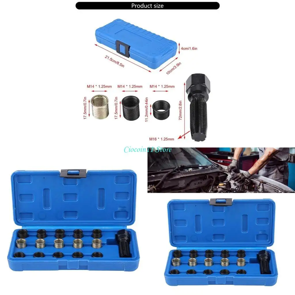 

Y1ub 16pcs свечи зажигания переподключаемого комплекта реконструкция резьба для крана