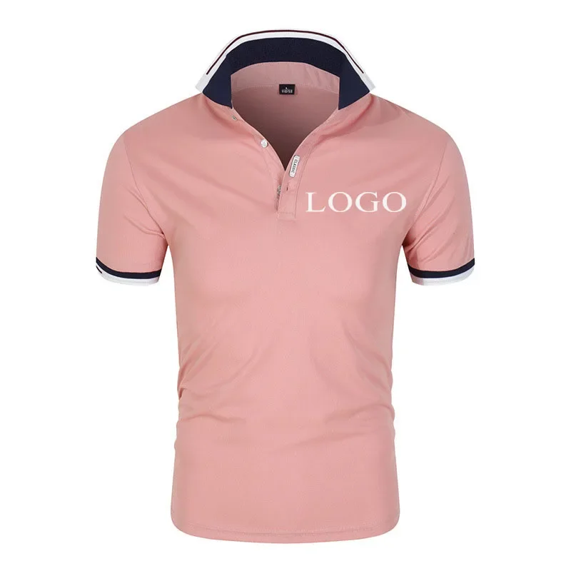 Your Own Design Brand Logo/Picture Personalized Custom Anywhere Men Women DIY  Polo collar solid color shirt EU size