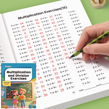 Practice Questions for Multiplication Division Specialized Training Mathematics, Math Workbook, Early Education Toys