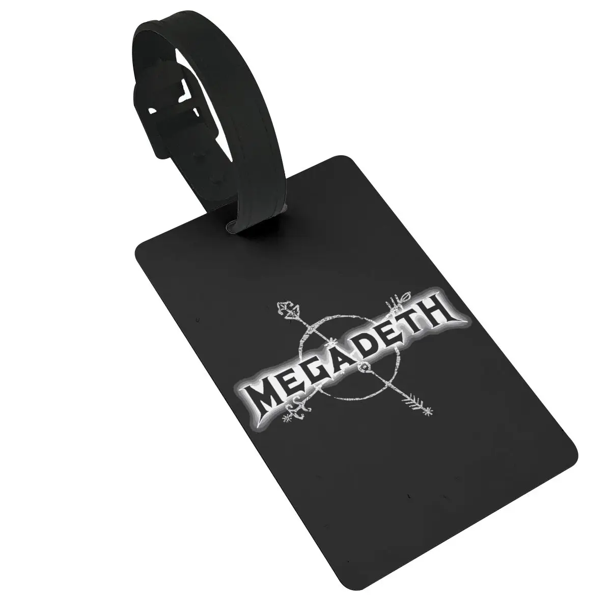 Megadeth-Étiquettes de bagage en PVC, accessoires de valise de voyage mignons, étiquette d'embarquement de bagages, porte-étiquette portable, nom d'identification, adresse