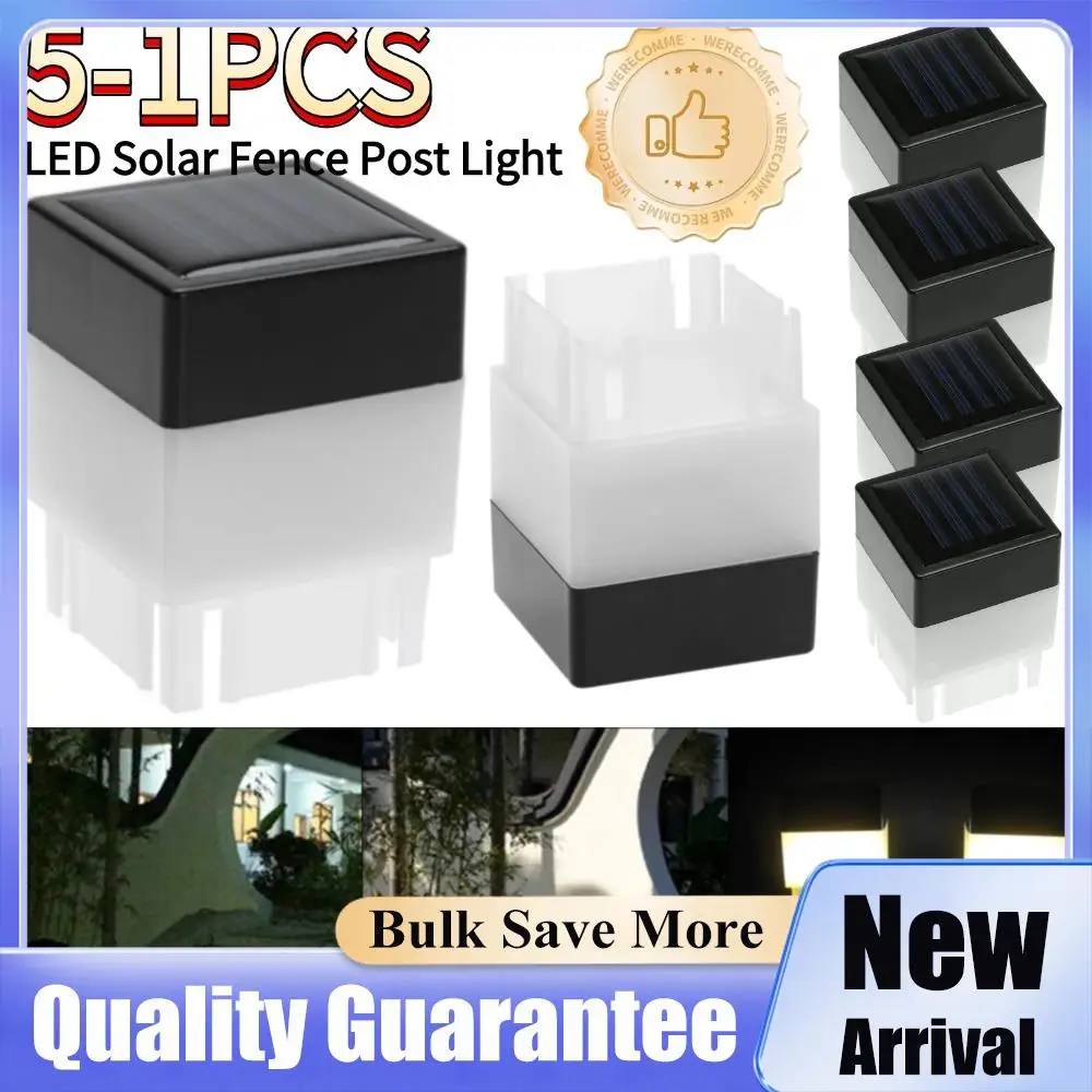 Solar LED Fence Lamp Pillar Light Solar Powered Insulating Sheet Insert Switch Waterproof Residential Corridor Fence Yard Lamp
