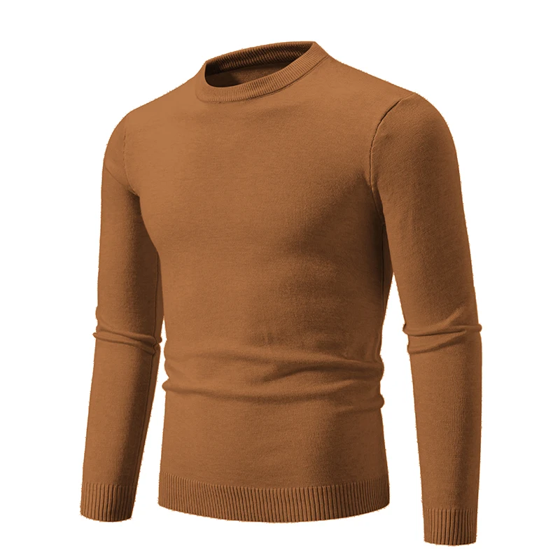 2023 nuovi uomini Slim Fit maglione O collo Pullover tinta unita manica lunga maglione lavorato a maglia uomo autunno inverno Pullover lavorato a maglia uomo