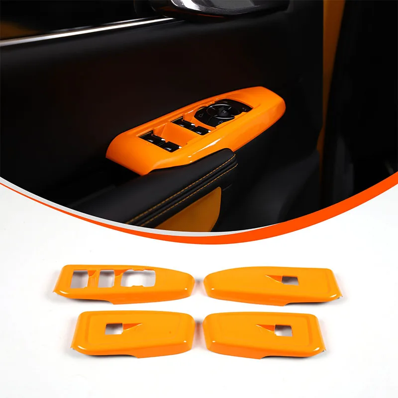 

Для Ford Ranger 2023 2024 2025 2026: Оранжевая накладка на панель управления стеклоподъемниками из АБС-пластика, аксессуары для интерьера автомобиля