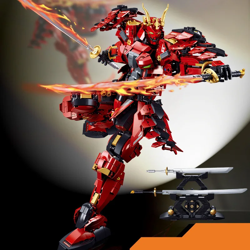 Bloques de construcción de robot samurái para niños, juguete de bloques de construcción, decoración creativa, regalo de cumpleaños, M38-B1183 Mecha series Kai Fei