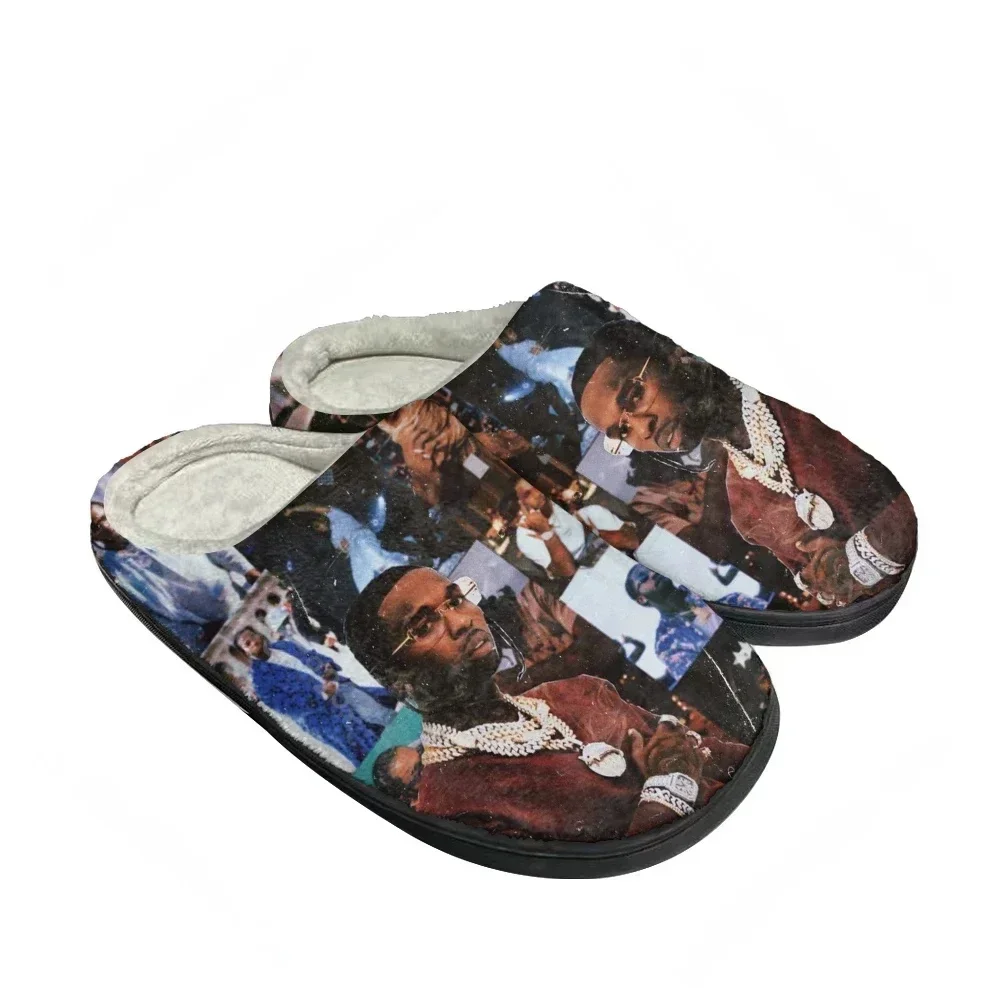 

Модные хлопковые тапочки Hot Rapper Pop Smoke для мужчин, женщин и подростков, плюшевые, повседневные, теплые, комфортные, термостойкие.