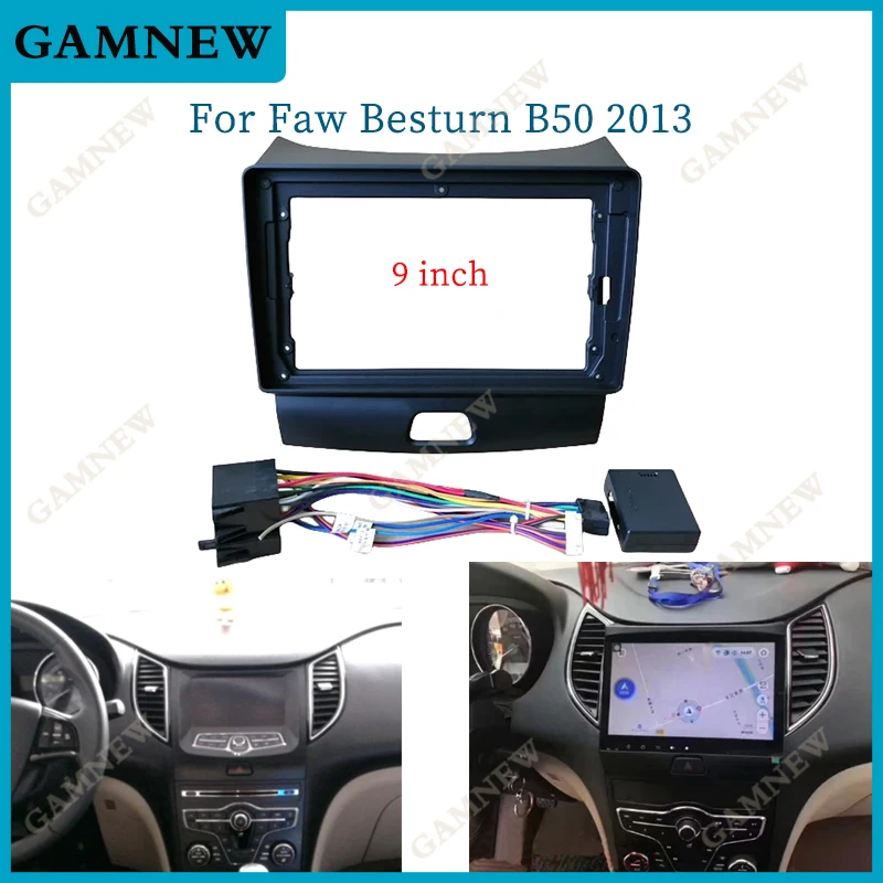 9 Inch Car Frame Fascia Adapter Canbus Box Decoder Android Radio Dash Fitting Panel Kit For Faw Besturn B50 2013