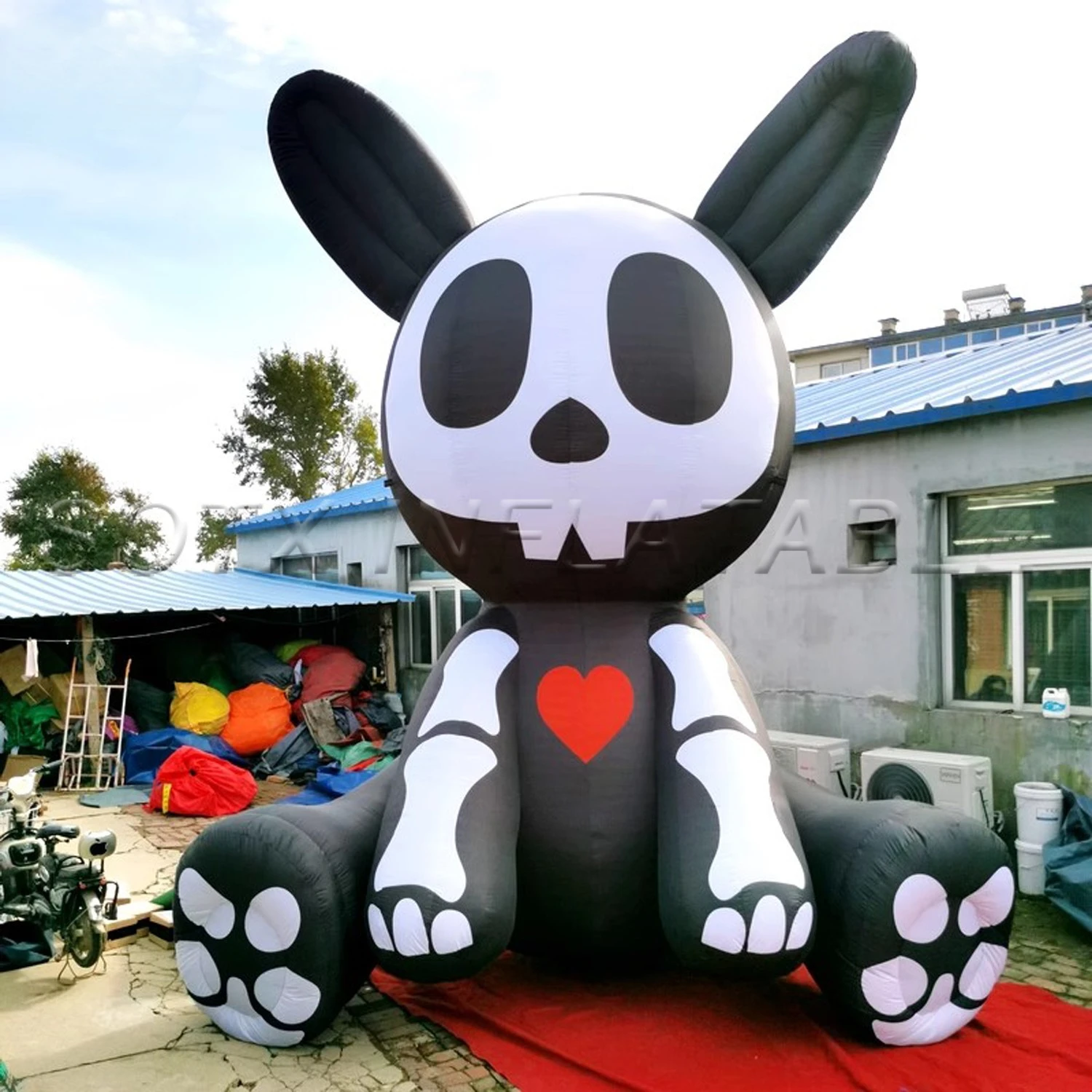 Cute Animal Cartoon Easter Crazy Party Giant Inflatable Skeleton Rabbit For Halloween Decoration Exhibition Advertising Blow Up