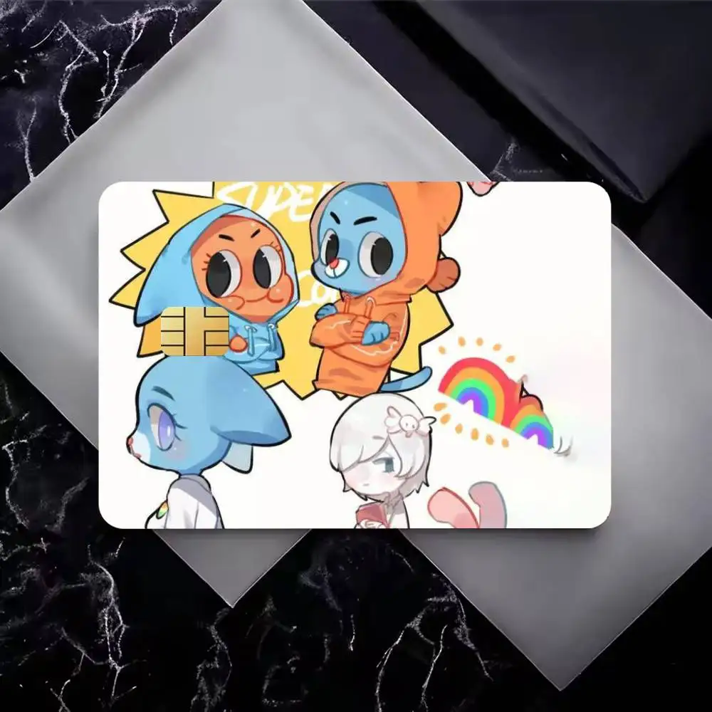 Cartoon Amazing World Gumball  High‑Res Game Chip Decals Credit Card Mini Waterproof Vinyl Ornament Useful Gift