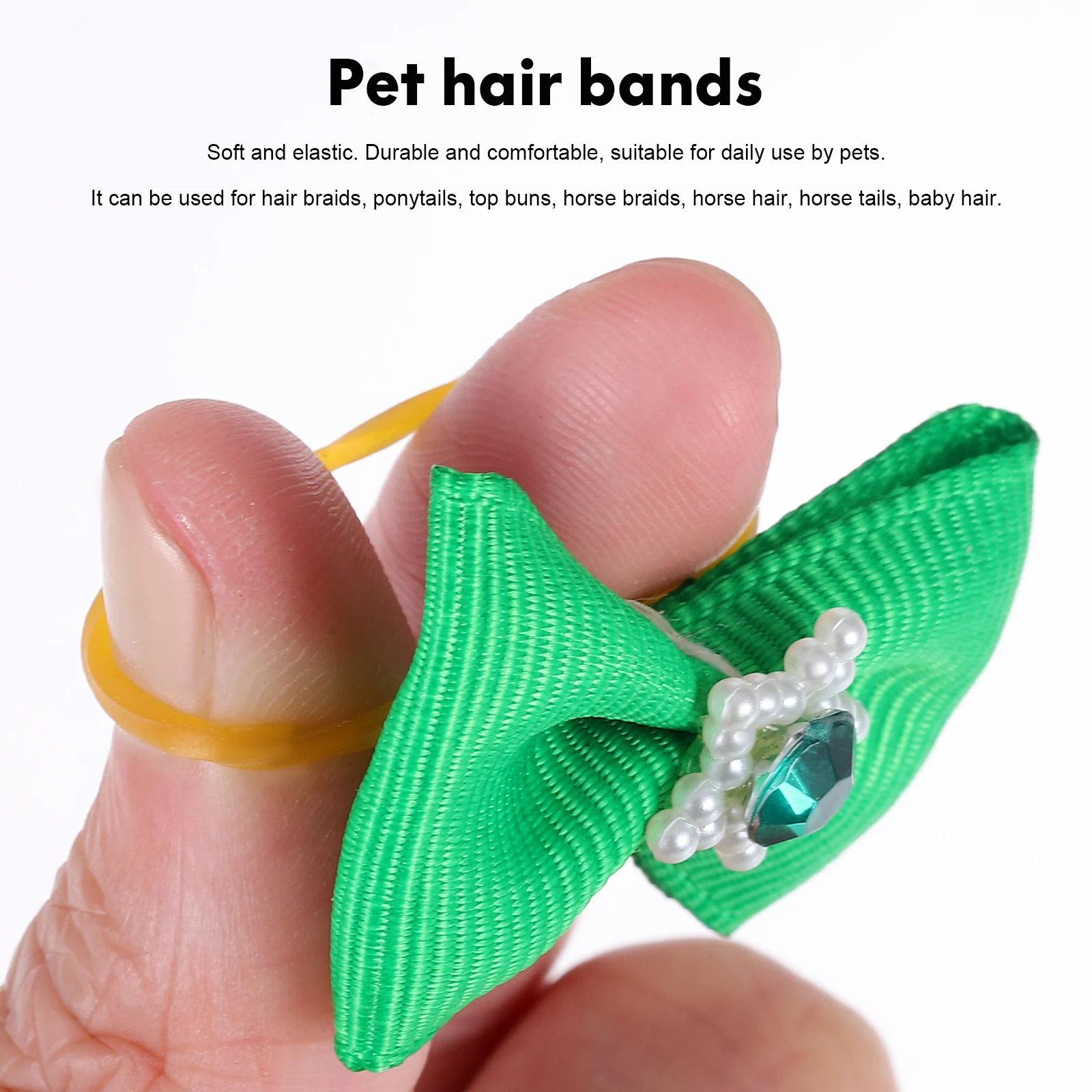 

50 pcs Pet Grooming Elastic Rubber Band Dog Hair Bows for Small Dogs Cats Party Photoshoots Decorative Bowknots