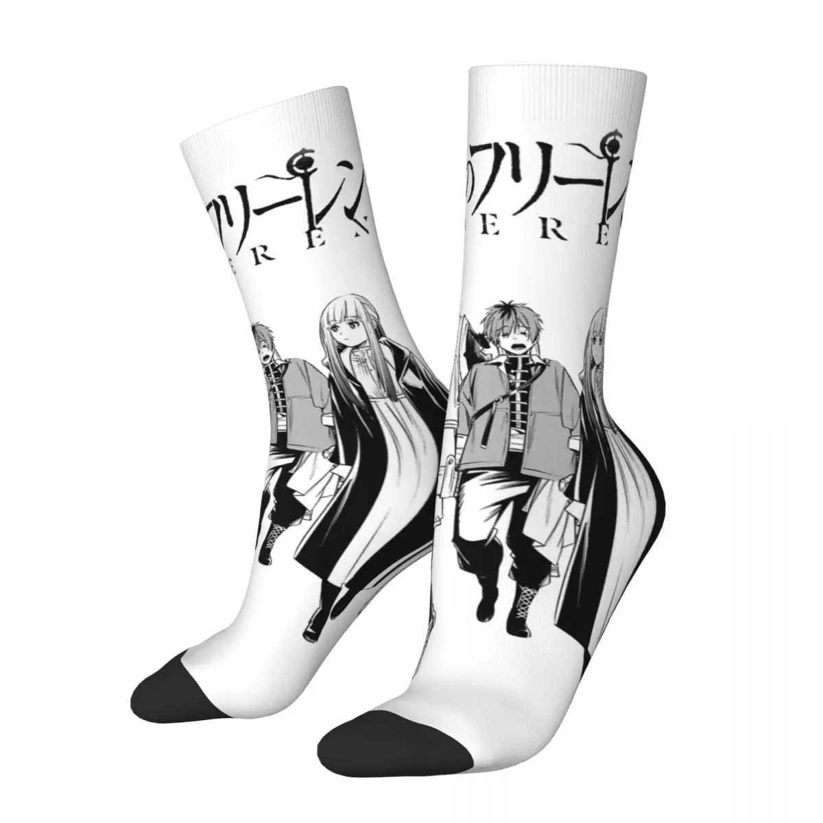 Autumn Winter Hip-hop Men's Women's Anime   Sousou No Frieren Socks Manga Sweat Absorbing Middle Tube Socks