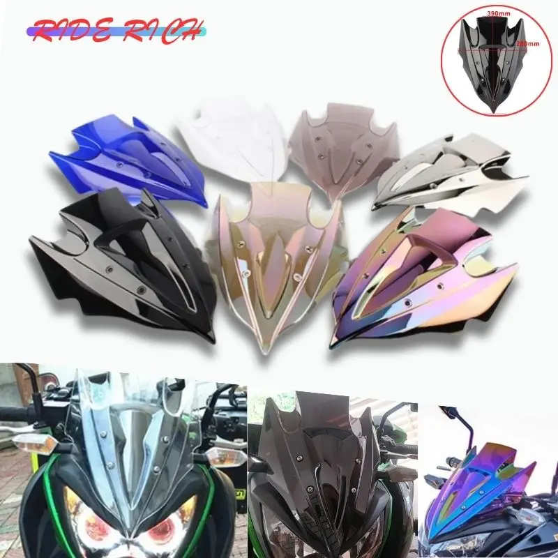 

Motorcycle Double Bubble Windshield Deflector Protector Wind Screen For Kawasaki Z250 Z300 Z 250 300 2013-2015 2016 2017 2018 14