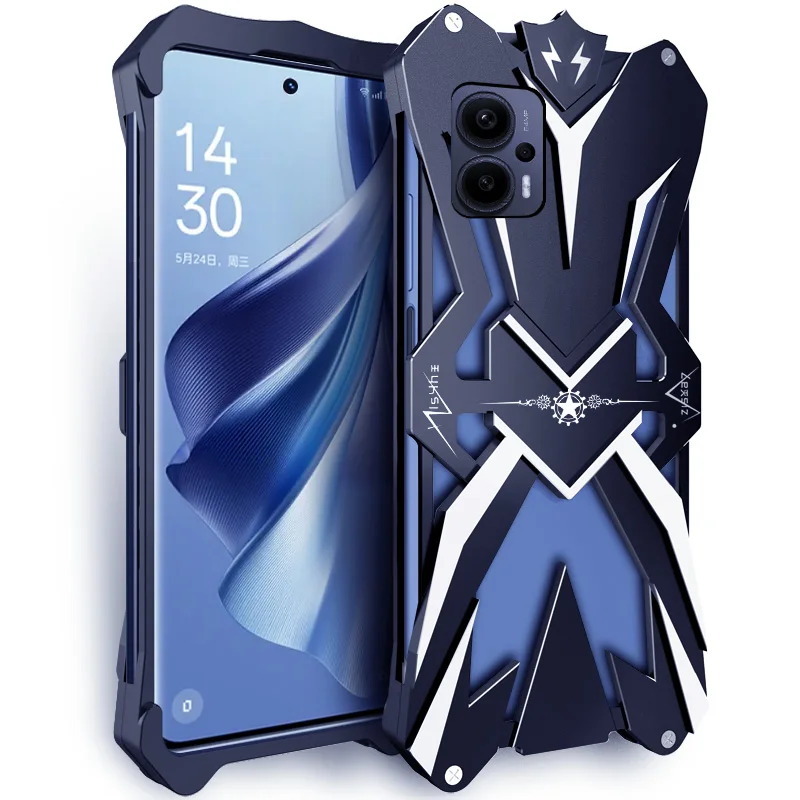 Zimon Luxury Thor Heavy Duty Armor Metal Aluminum Mobile Phone Case For Redmi Note 8 10 11 11t 12 12t Pro Plus 11e Cover Cases
