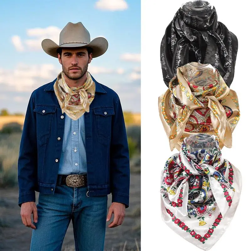 

3PCs/set Paisley Cashew Satin Headscarf Headband Fabric Hair Scarf Bands for Women Party Headwear Turban Hairband Headpiece