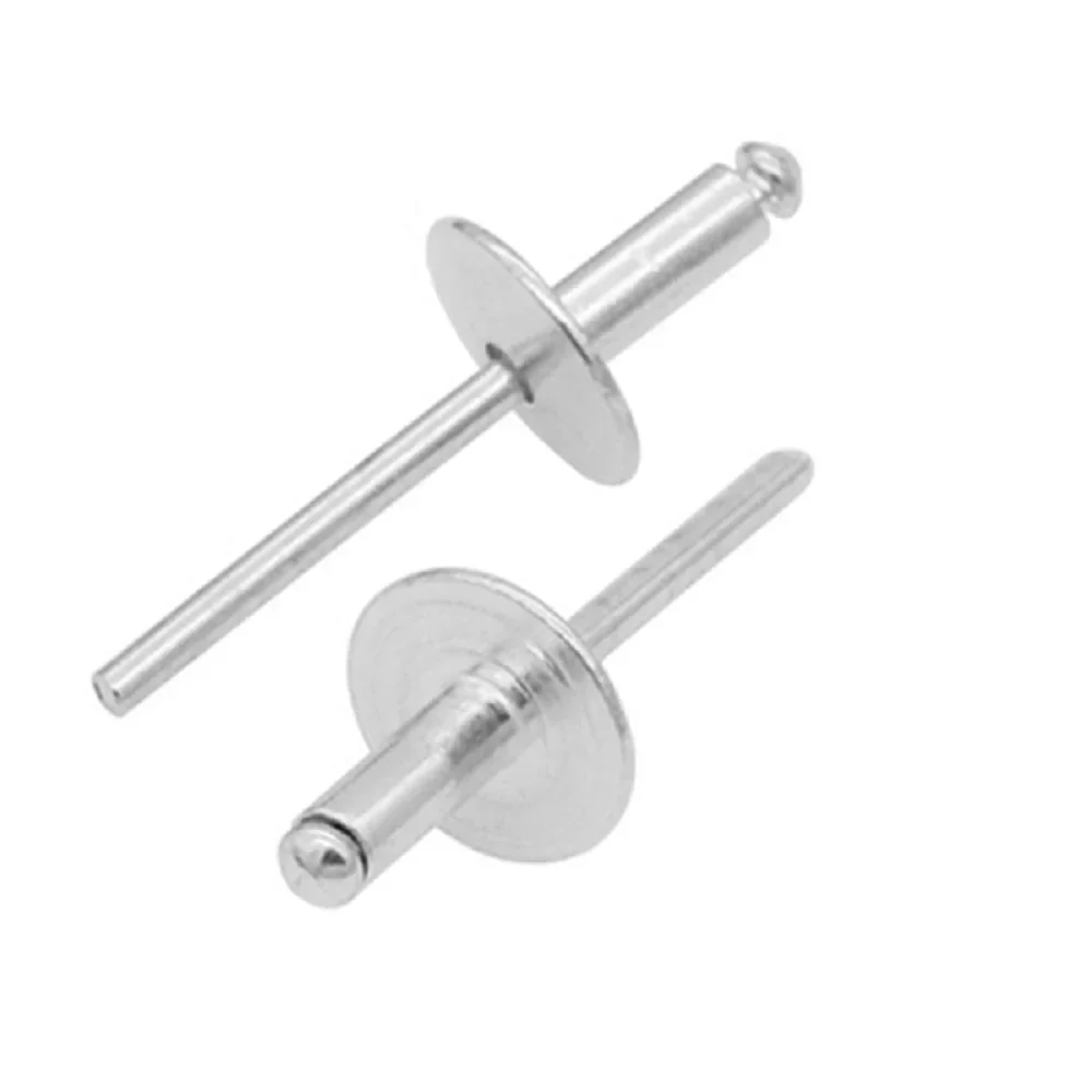 20pcs  Black or silver big cap open core aluminum rivets metal pull rivet pull cap nail oval head rivet 3.2/4/5mm