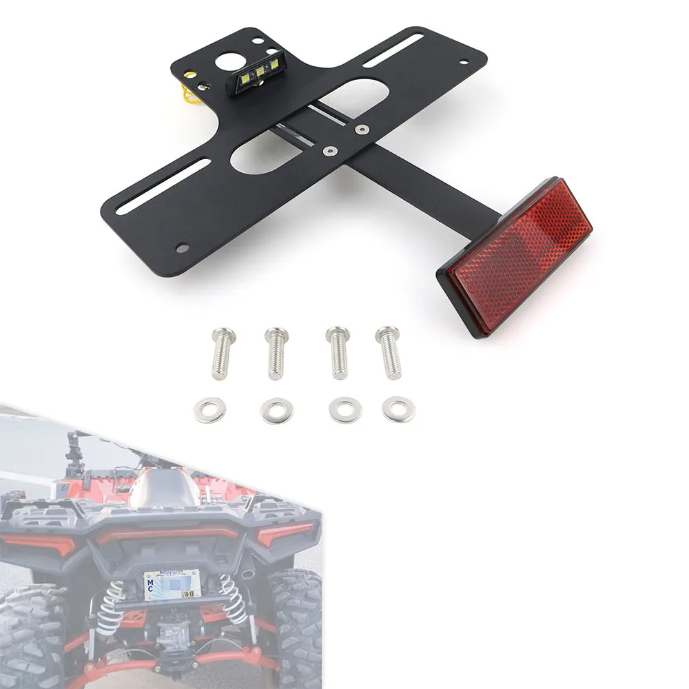 

Aluminum License Plate Bracket Universal Fit For UTV ATV Trailer Truck RV Boat Golf Cart Snowmobile LED License Plate Holder