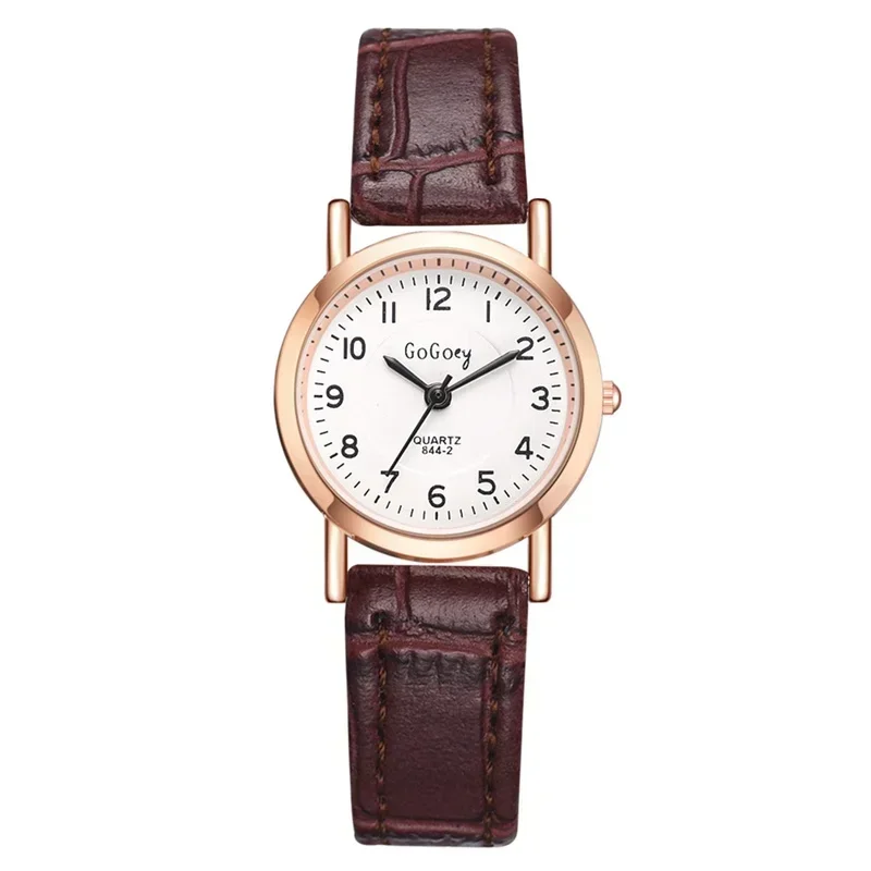 Women's Watch Small Dial Extremely Thin Minimalist Vintage Style Leather Strap Wristwatch Alloy Fashion Casual Clock Reloj Mujer