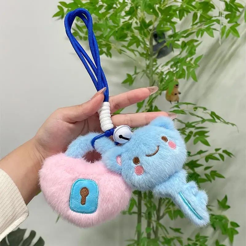Plush Heart Keychain Cute Love Keyring Bag Charm Accessory Soft Stuffed Animal Doll Toy Car Backpack Purse Decoration Gift