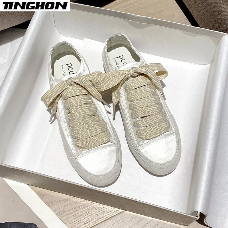 Spring Autumn Winter Spanish Style Casual Flat Satin and Silk Female College Style Campus Daily All-Match Lace-Up Single Shoes