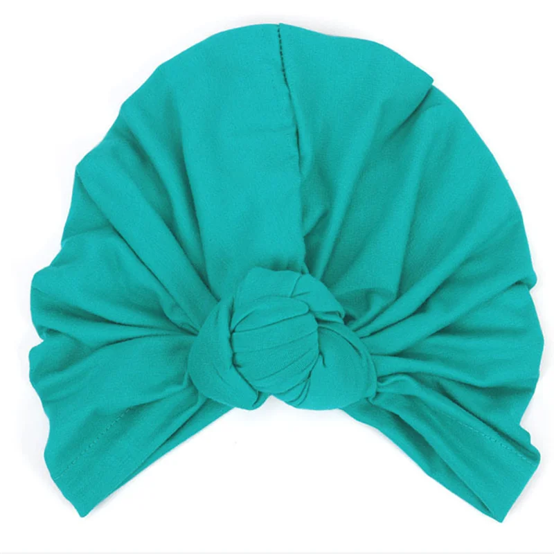 Solid Color Top Knotted Turban Caps for Women Pre-Tied Bonnet Indian Hats Muslim Female Head Wraps Beanie Hat Turbante Mujer