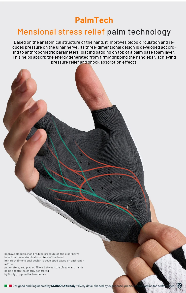 EVR Fahrradhandschuhe für Herren und Damen, halbfingerige Fahrradhandschuhe mit rutschfester Handflächenpolsterung, atmungsaktive MTB- und Rennradhandschuhe, Fahrradzubehör. – Detail 7