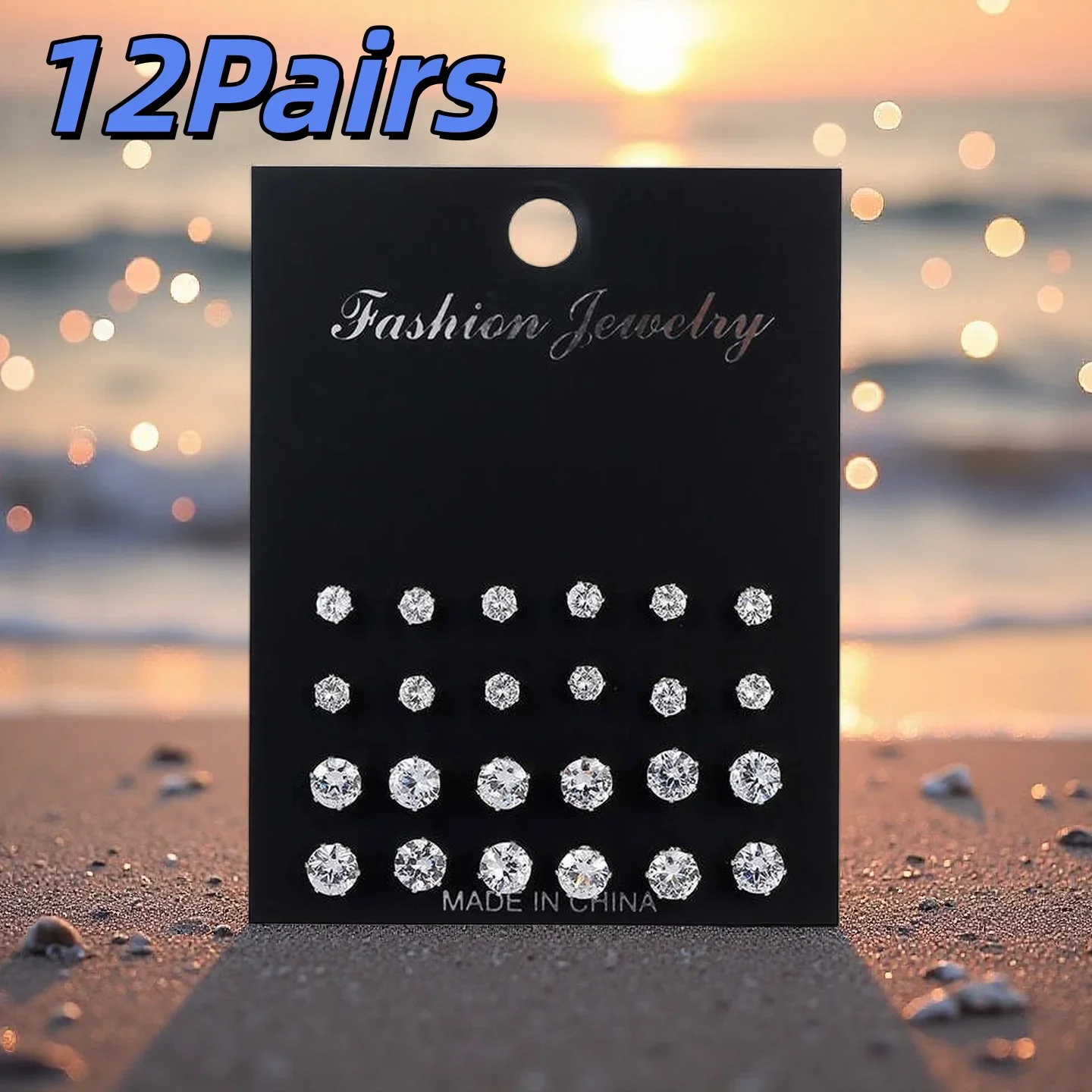 Great Value 12-Pair Stud Earring Set | Multiple Stylish Designs, Versatile and Hypoallerginearling for Girls and Women
