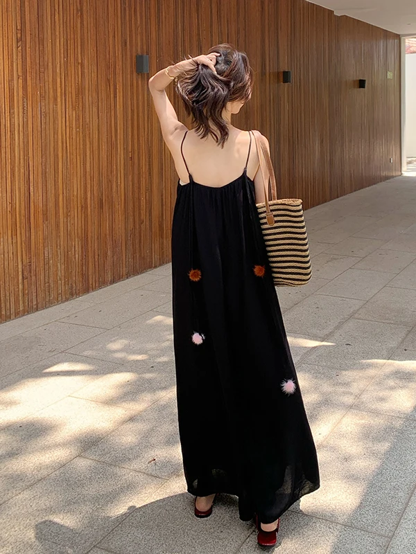 블라 V넥 스트랩 슬림 스트레이트 레그 점프수트 여성용 패셔너블 하이웨이스트 젊어 보이는 여름 신상품