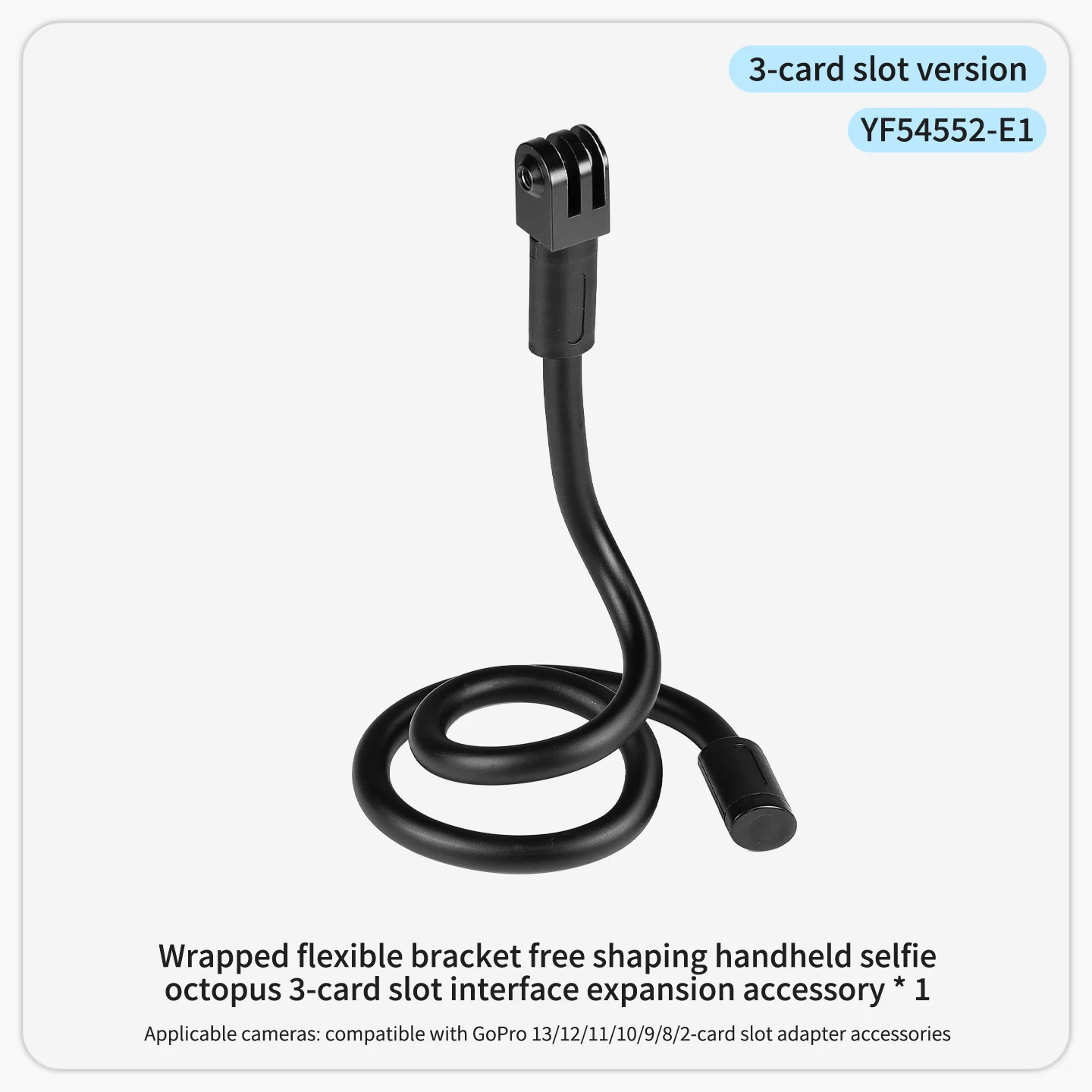 Flexibler Kamerahalter Stativhalterung für GoPro DJI Insta360 Kamera iPhone Huawei Magnet-Halterung Biegbarer Selfie-Stick mit Rotation – Detail 14