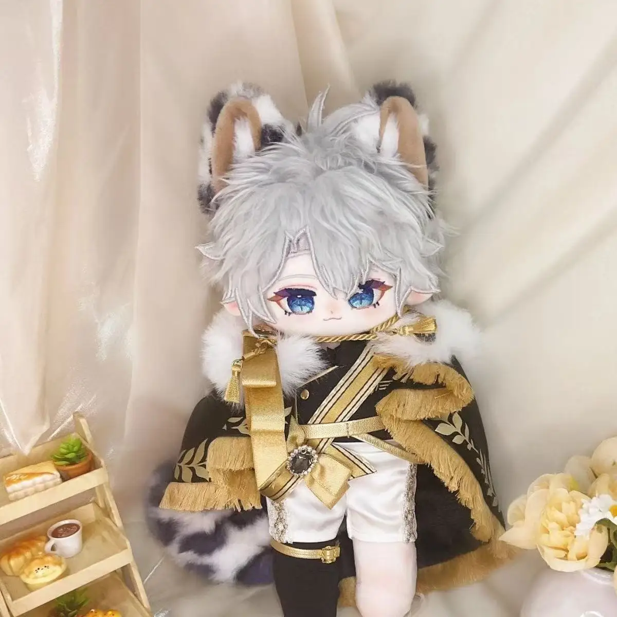 

Anime Honkai：Star Rail Phainon 20cm Kawaii Leopard Animal Ear Plush Doll Body Cosplay Dress Up Clothes Plushies Toys