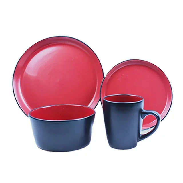 Other Tableware Color glaze Black and red glazed housewares can be customized color box porcelain dinnerware set