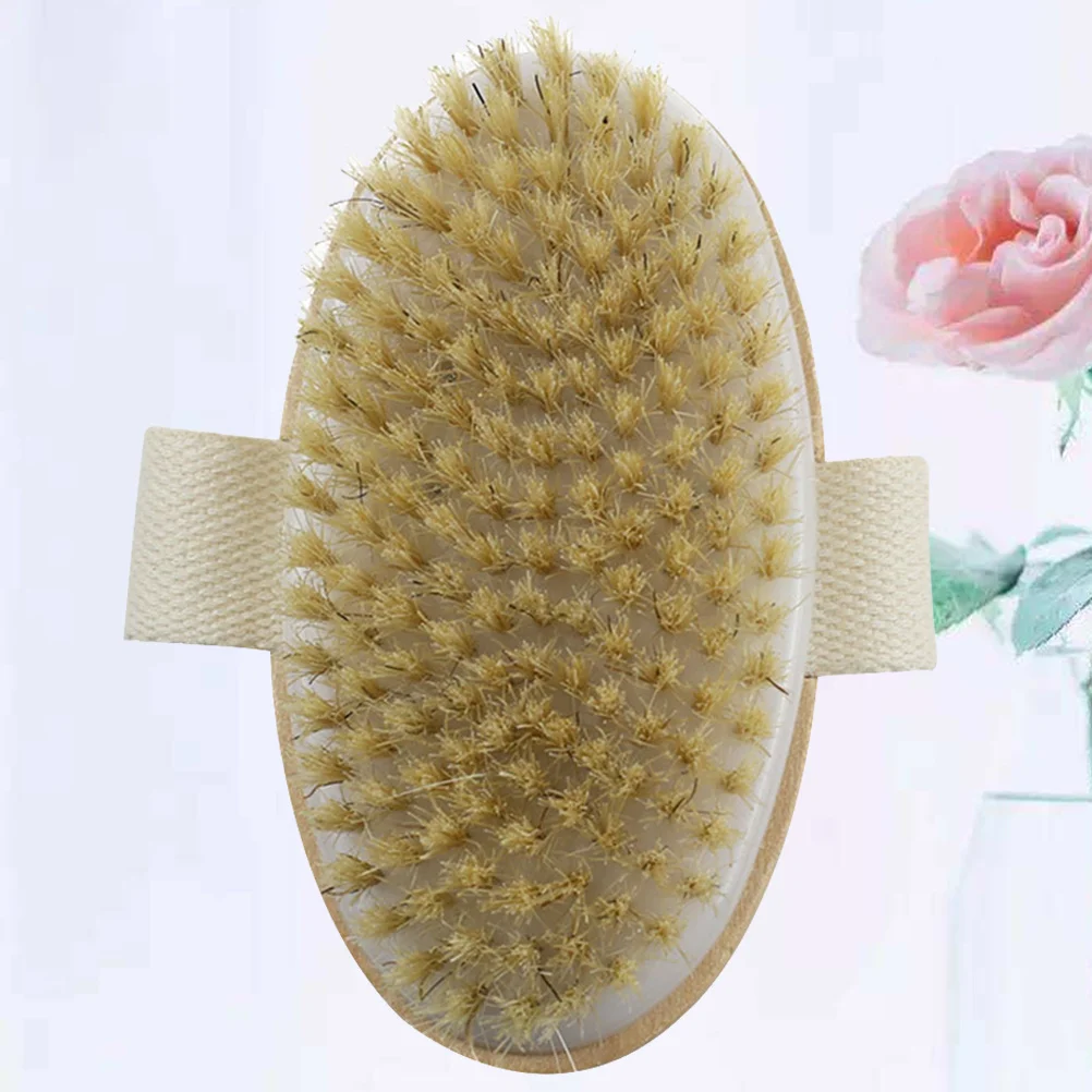 الخشن فرشاة اغتسال حزام مقبض إطار خشبي بلون حمام الظهر فرشاة فرك التقشير تدليك الجسم فرك للبشرة الميتة