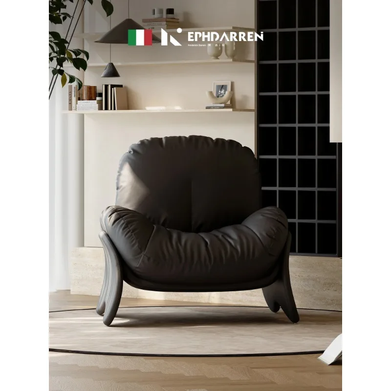 Italian minimalist single sofa chair, down filling, home living room lazy