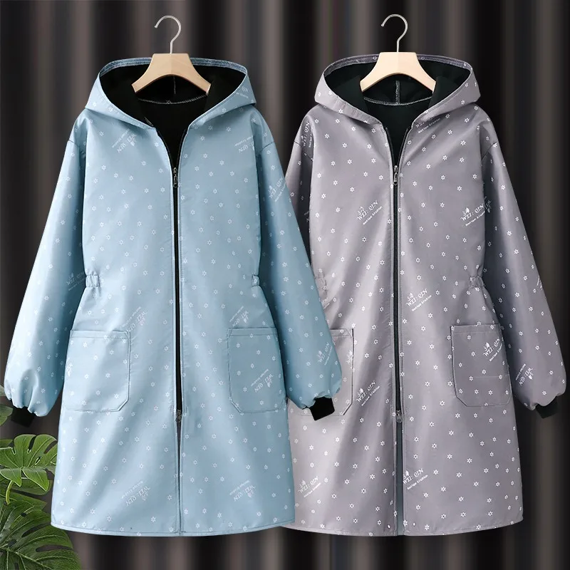 Dell de manga larga nuevo 2025, impermeable, de forro polar ueso, para uso en la cocina, para mujeres, uso doméstico, c...