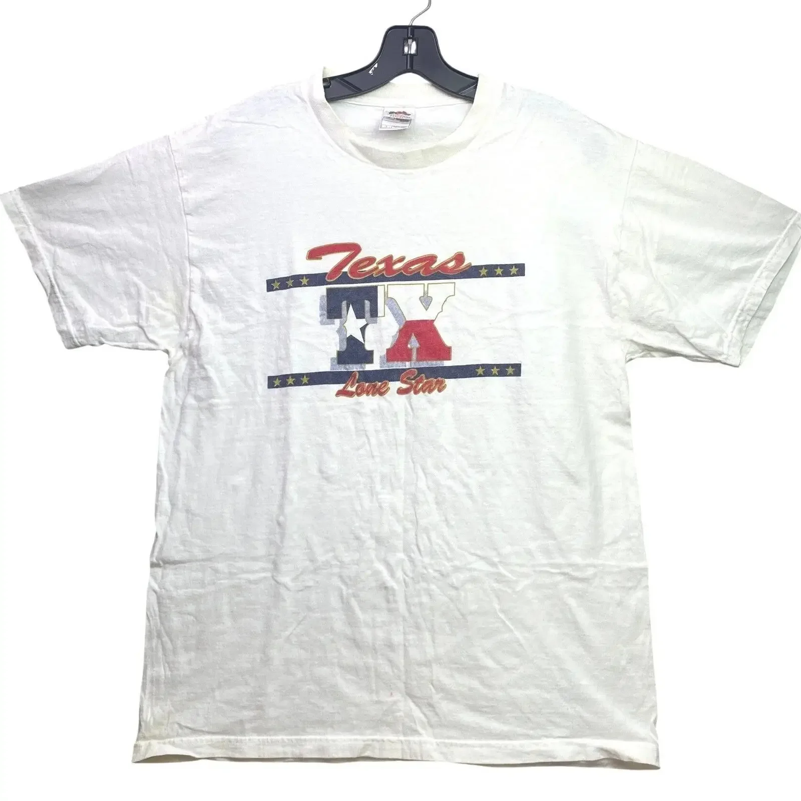 Vintage Texas T Shirt Mens Large Patriotic Spell Out 90s Streetwear vintage Washed homme fashion Stylish Versatile Stretched