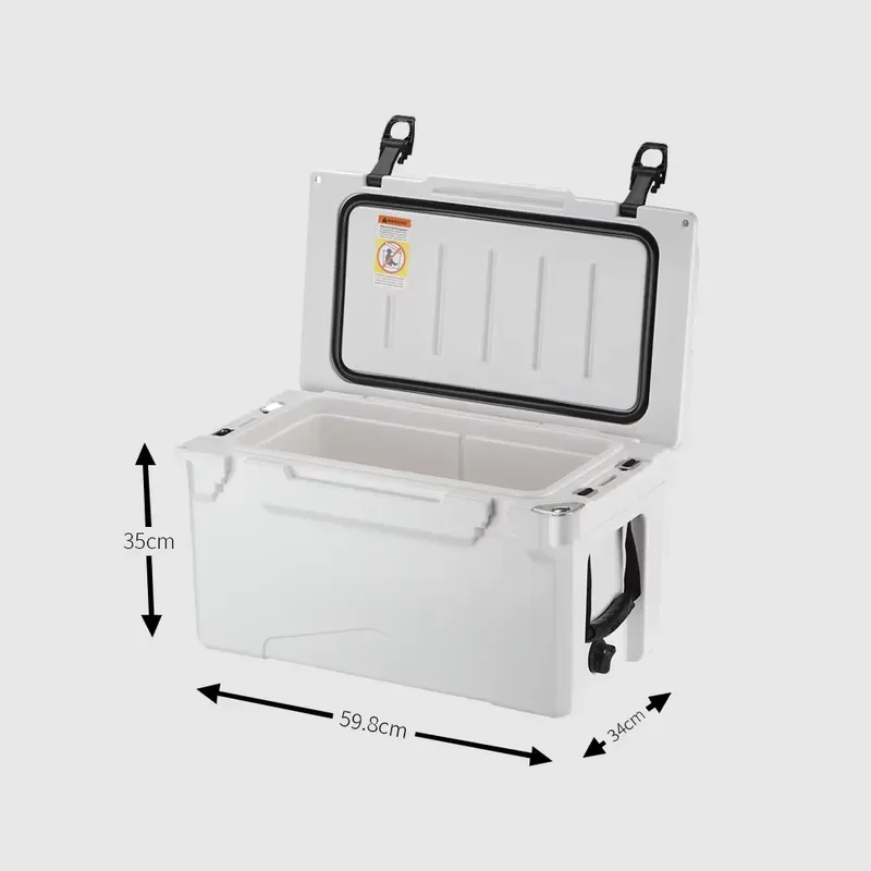 30QT Portable Rotomolded Camping Cooler Insulated Car Refrigerator with Cooling Function Square Food Storage Box for Outdoor