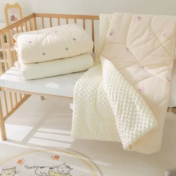 Cartoon Baby Blanket Thicken 3-Layers Cotton Warm Swaddle Envelope Soft Stroller Wrap Newborn Kids Bedding Bebe Blanket