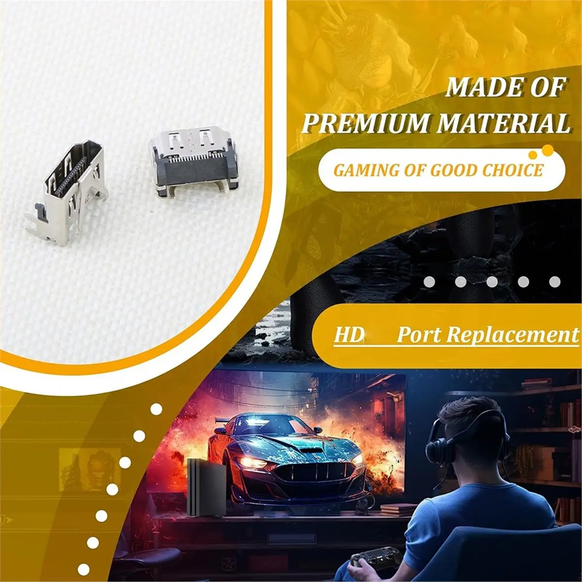 5 Pcs for -Compatible Port Connector for Slim Pro, Replacement for -Compatible Socket Jack